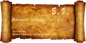 Berecz Vitus névjegykártya